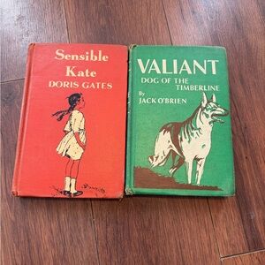 Vintage Red and Green Hardcover Books
